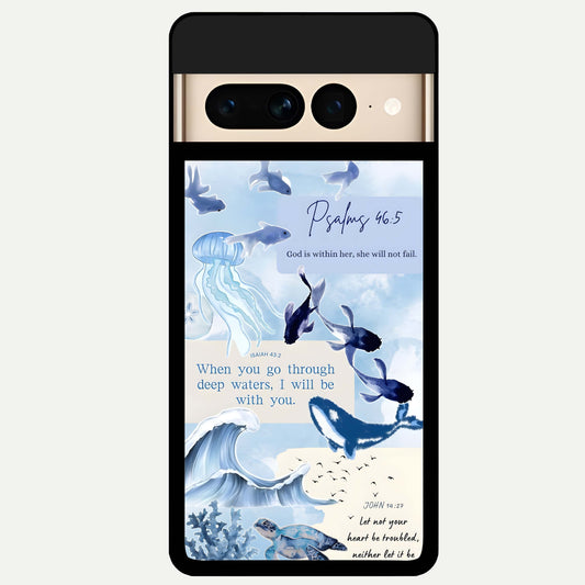  Faithful Ocean Promise Glass Case For Google Pixel 7 Pro back cover – full design glossy printed glass finish