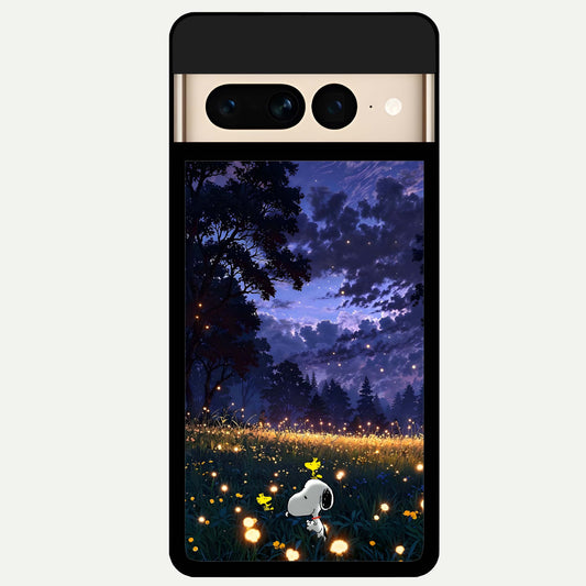 Firefly Meadow Magic Glass Case For Google Pixel 7 Pro back cover – full design glossy printed glass finish