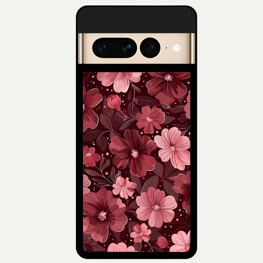  Flower Blush Bloom Glass Case For Google Pixel 7 Pro back cover – full design glossy printed glass finish