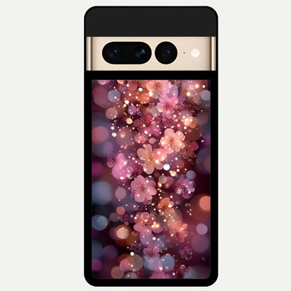  Glowing Petal Bliss Glass Case For Google Pixel 7 Pro back cover – full design glossy printed glass finish