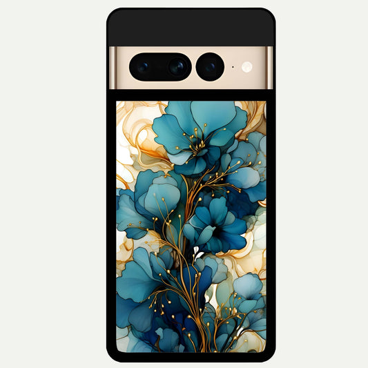  Golden Bloom Symphony Glass Case For Google Pixel 7 Pro back cover – full design glossy printed glass finish