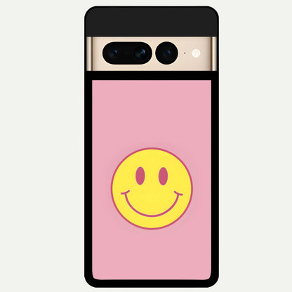  Happy Pink Mood Glass Case For Google Pixel 7 Pro back cover – full design glossy printed glass finish