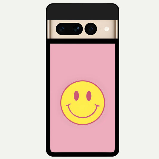  Happy Pink Mood Glass Case For Google Pixel 7 Pro back cover – full design glossy printed glass finish