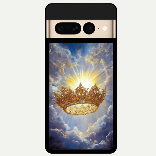  Heavenly Crown Light Glass Case For Google Pixel 7 Pro back cover – full design glossy printed glass finish