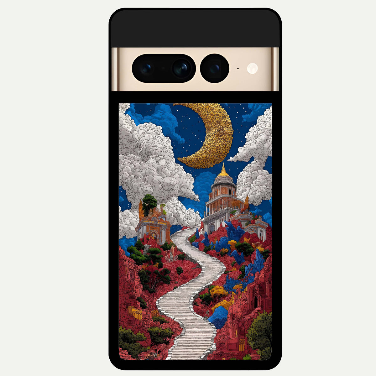 Heavenly Moon Path Glass Case For Google Pixel 7 Pro back cover – full design glossy printed glass finish
