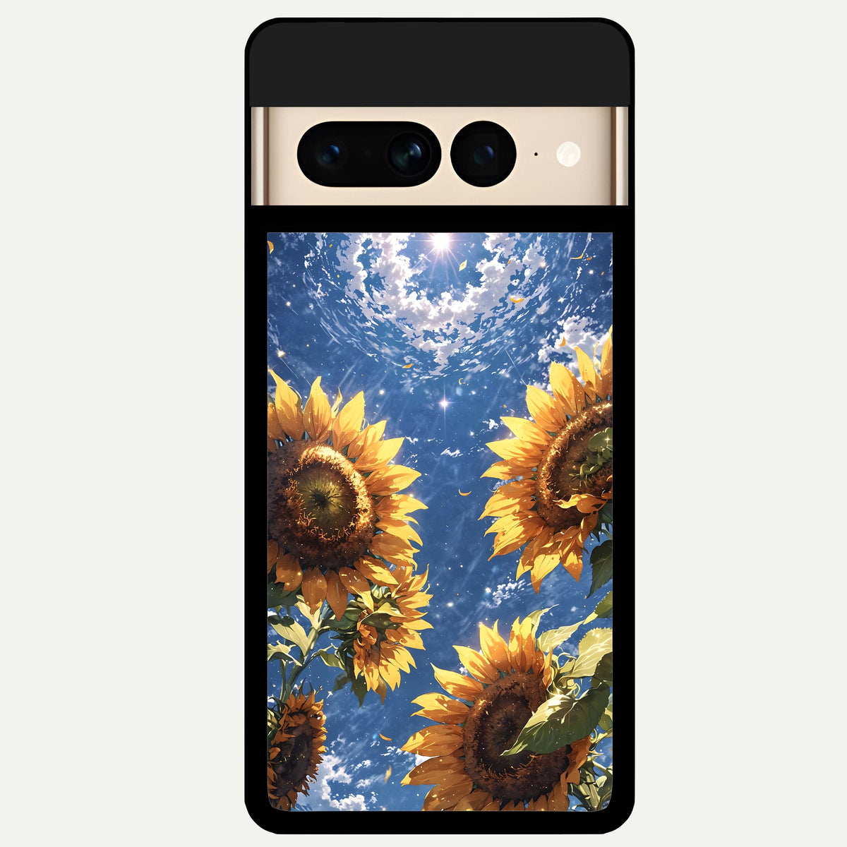  Heavenly Sunflower Rise Glass Case For Google Pixel 7 Pro back cover – full design glossy printed glass finish