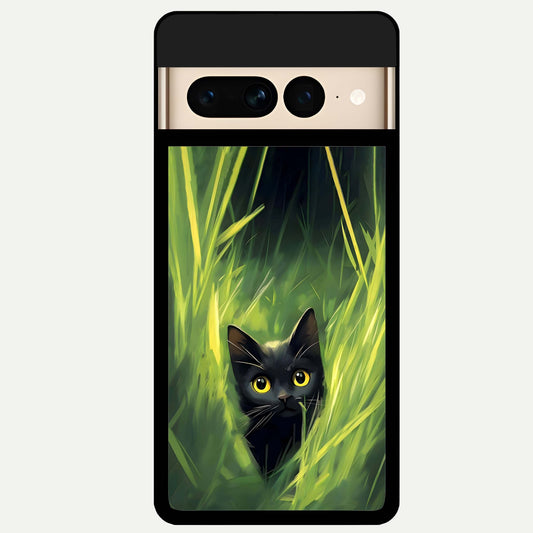  Hidden Cat Whisper Glass Case For Google Pixel 7 Pro back cover – full design glossy printed glass finish