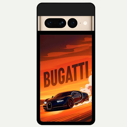  Inferno Bugatti Storm Glass Case For Google Pixel 7 Pro back cover – full design glossy printed glass finish