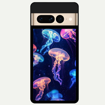  Jellyfish Pattern Glass Case For Google Pixel 7 Pro back cover – full design glossy printed glass finish