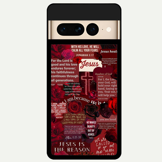  Jesus Love Heals Glass Case For Google Pixel 7 Pro back cover – full design glossy printed glass finish