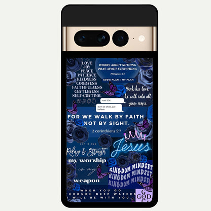  Kingdom Faith Glow Glass Case For Google Pixel 7 Pro back cover – full design glossy printed glass finish
