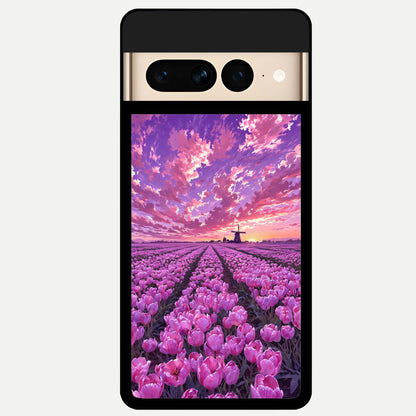  Lavender Dream Skies Glass Case For Google Pixel 7 Pro back cover – full design glossy printed glass finish