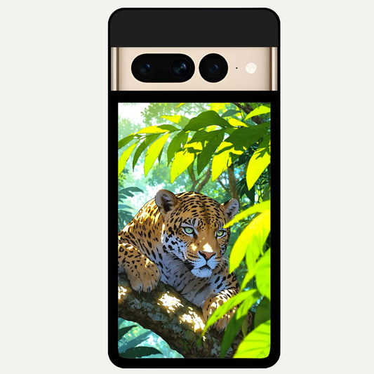  Leopard in Jungle Glass Case For Google Pixel 7 Pro back cover – full design glossy printed glass finish