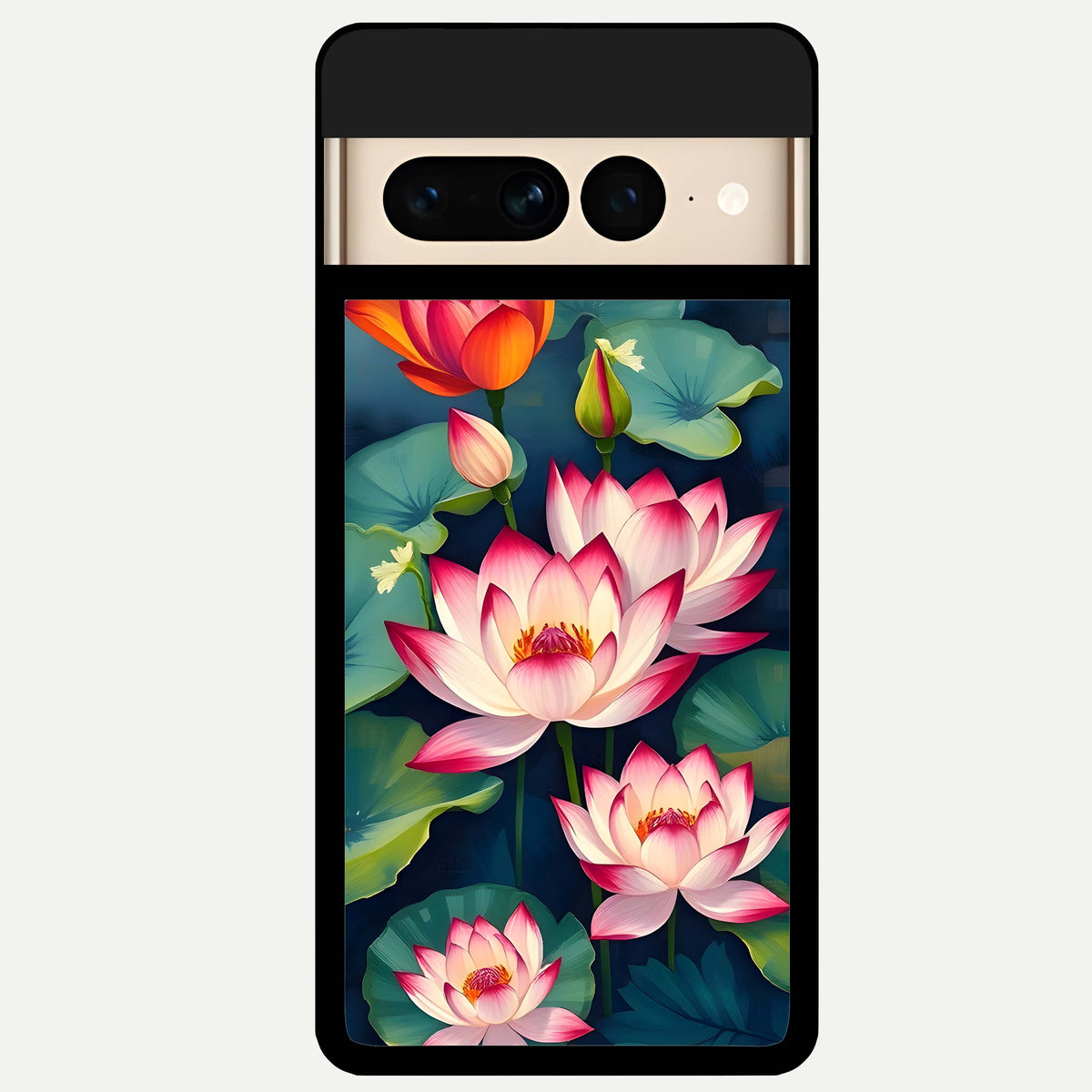  Lotus Dream Serenity Glass Case For Google Pixel 7 Pro back cover – full design glossy printed glass finish