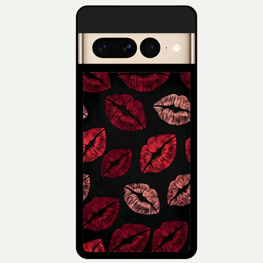  Midnight Kiss Love Glass Case For Google Pixel 7 Pro back cover – full design glossy printed glass finish