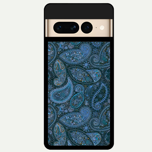  Midnight Paisley Glow Glass Case For Google Pixel 7 Pro back cover – full design glossy printed glass finish