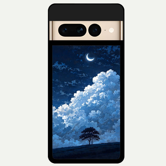  Midnight Sky Serenity Glass Case For Google Pixel 7 Pro back cover – full design glossy printed glass finish