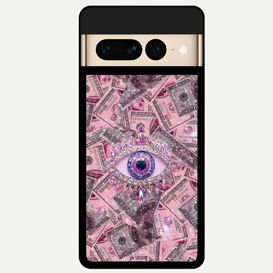  Money Eye Luxe Glass Case For Google Pixel 7 Pro back cover – full design glossy printed glass finish