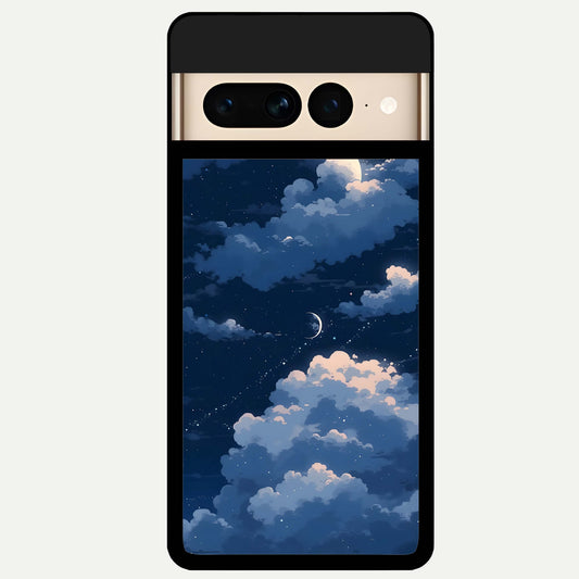  Moon Dream Haze Glass Case For Google Pixel 7 Pro back cover – full design glossy printed glass finish