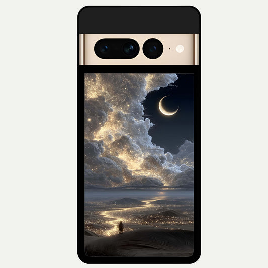  Moonlight Spark Path Glass Case For Google Pixel 7 Pro back cover – full design glossy printed glass finish