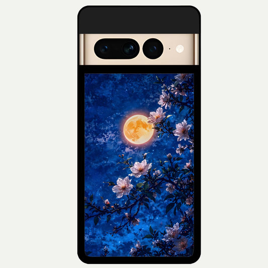  Moonlit Blossoms Night Glass Case For Google Pixel 7 Pro back cover – full design glossy printed glass finish