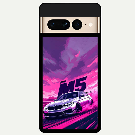  MS Neon Car Glass Case For Google Pixel 7 Pro back cover – full design glossy printed glass finish