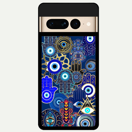  Mystic Palm Guard Glass Case For Google Pixel 7 Pro back cover – full design glossy printed glass finish