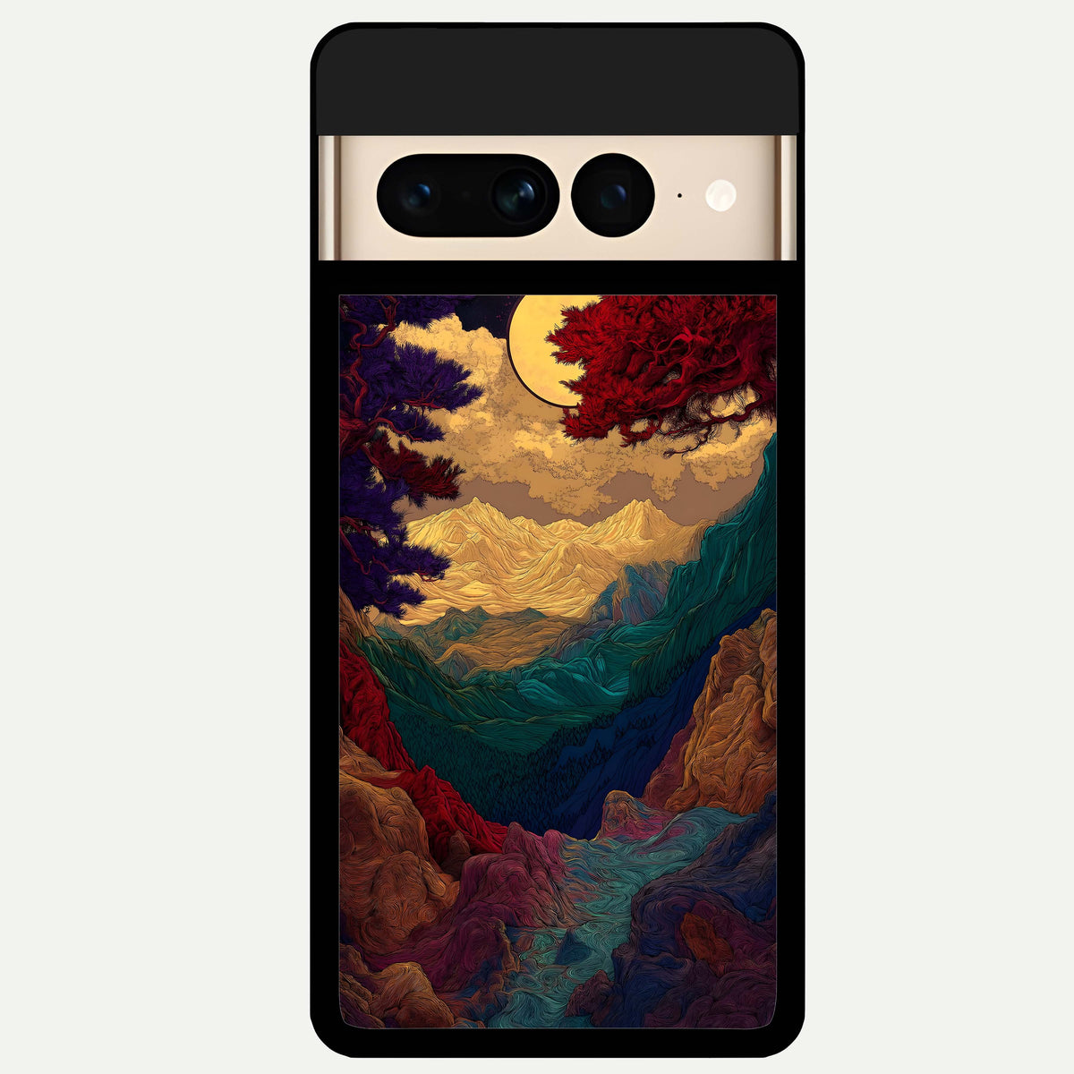  Mystic Valley Light Glass Case For Google Pixel 7 Pro back cover – full design glossy printed glass finish