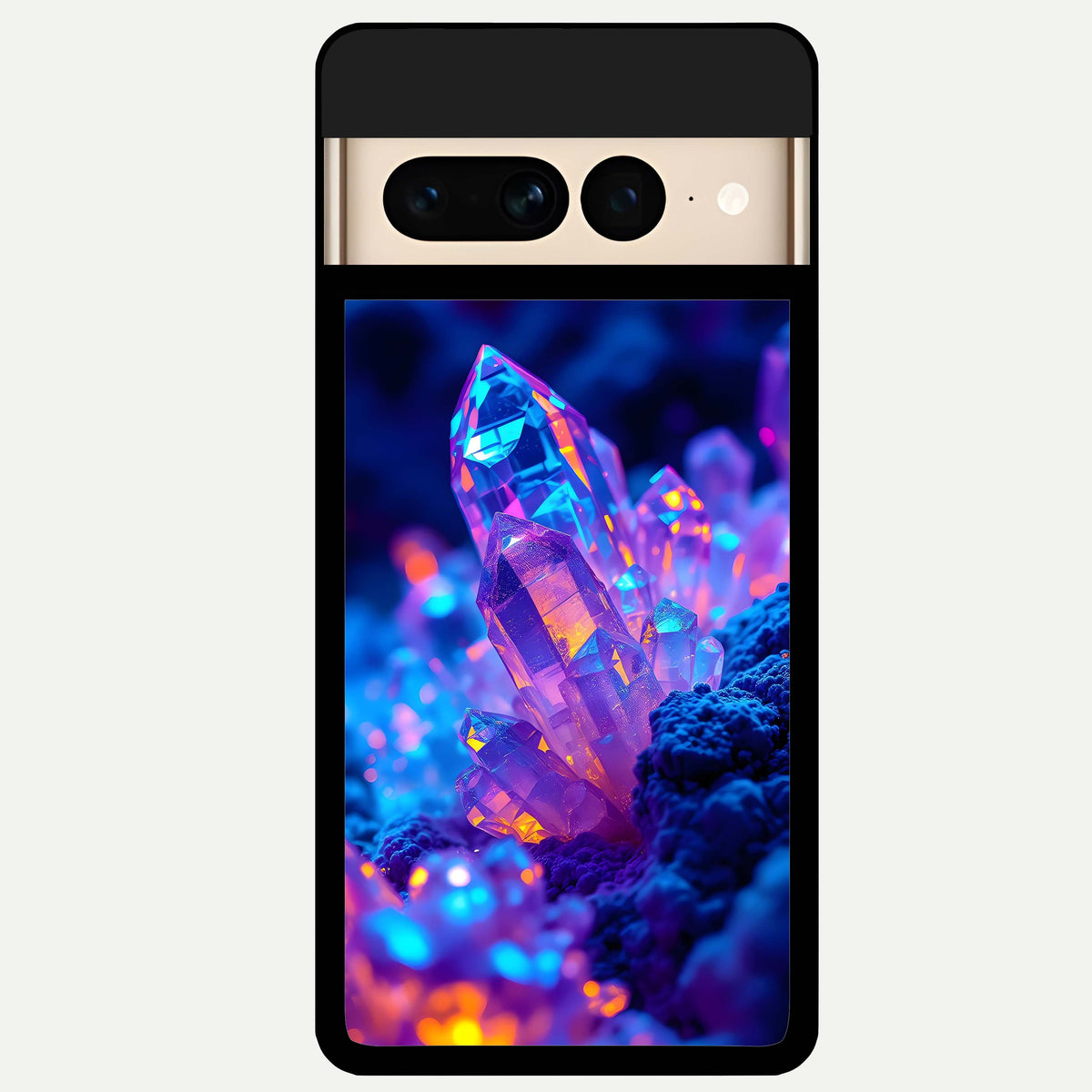  Neon Aura Shards Glass Case For Google Pixel 7 Pro back cover – full design glossy printed glass finish