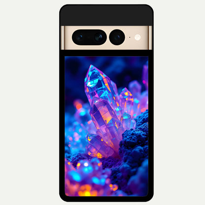  Neon Aura Shards Glass Case For Google Pixel 7 Pro back cover – full design glossy printed glass finish
