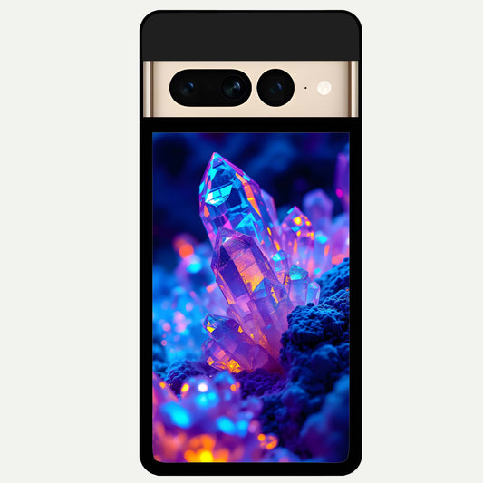  Neon Aura Shards Glass Case For Google Pixel 7 Pro back cover – full design glossy printed glass finish