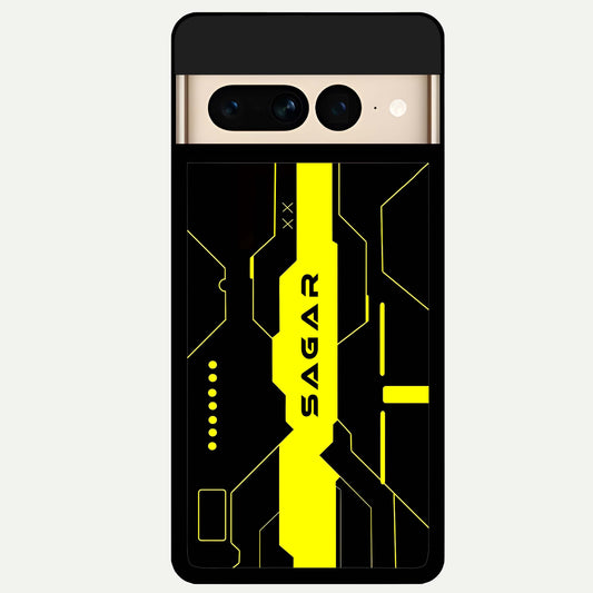 Neon CYBERPUNK Custom Name Glass Case For Google Pixel 7 Pro back cover – full design glossy printed glass finish