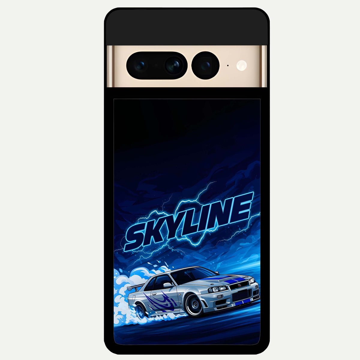 Neon Drift Beast Glass Case For Google Pixel 7 Pro back cover – full design glossy printed glass finish