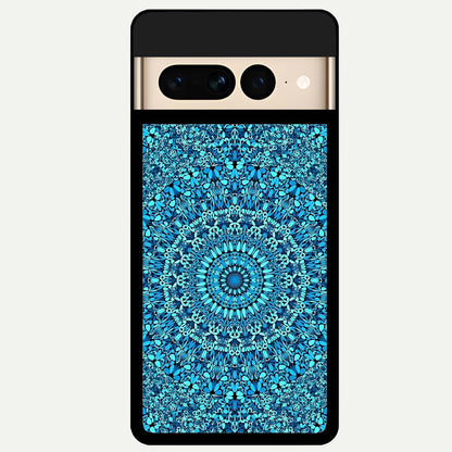  Ocean Bloom Mandala Glass Case For Google Pixel 7 Pro back cover – full design glossy printed glass finish