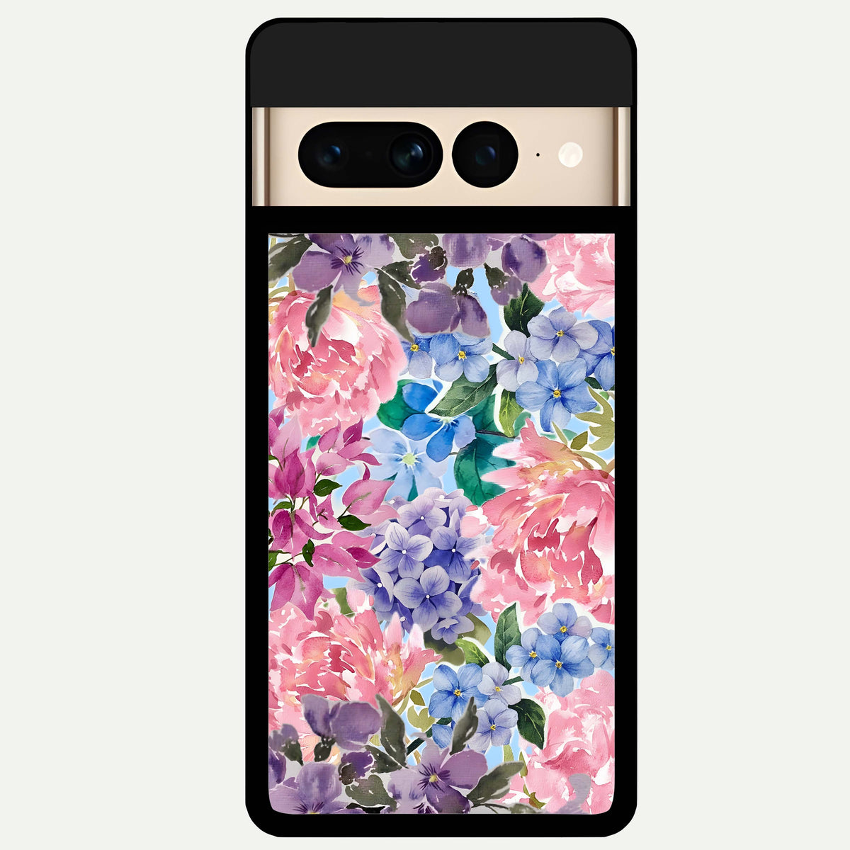  Pastel Floral Mix Glass Case For Google Pixel 7 Pro back cover – full design glossy printed glass finish