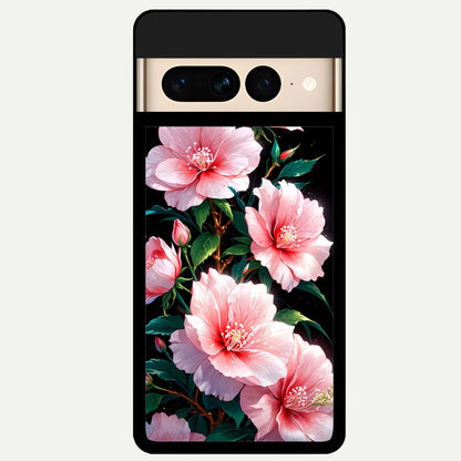  Peach Flower Glass Case For Google Pixel 7 Pro back cover – full design glossy printed glass finish