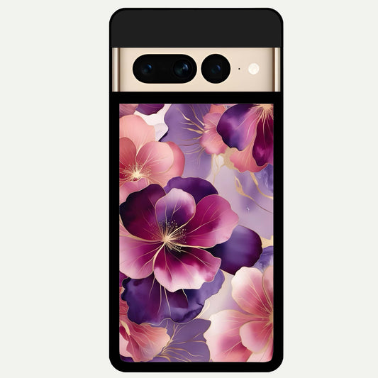  Pink Bouquet Florals Glass Case For Google Pixel 7 Pro back cover – full design glossy printed glass finish