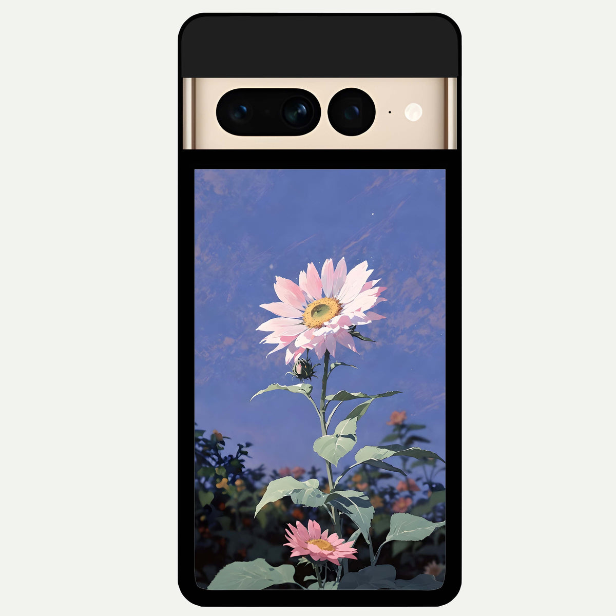  Pink Shells Outline Glass Case For Google Pixel 7 Pro back cover – full design glossy printed glass finish