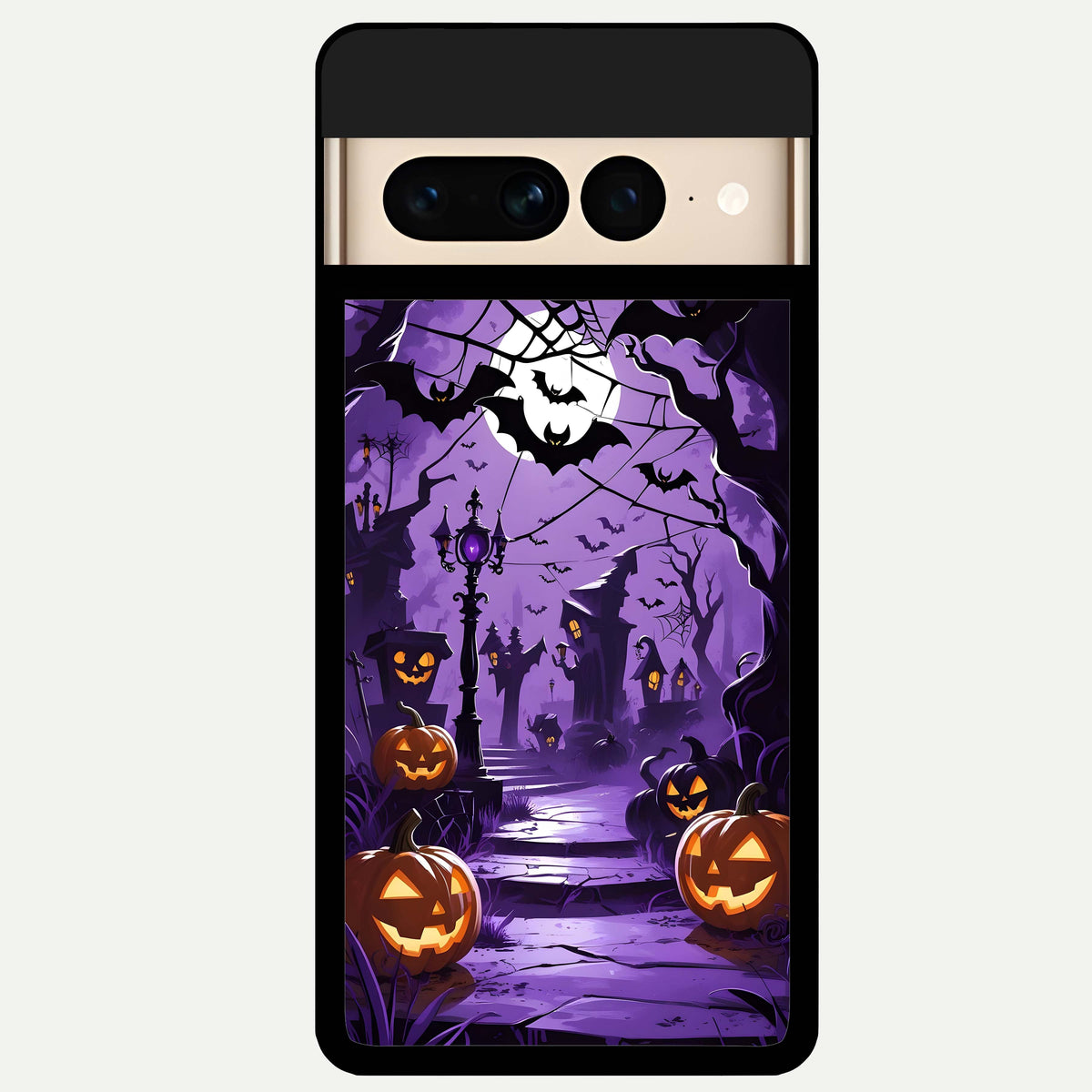  Pumpkin Patch Halloween Glass Case For Google Pixel 7 Pro back cover – full design glossy printed glass finish