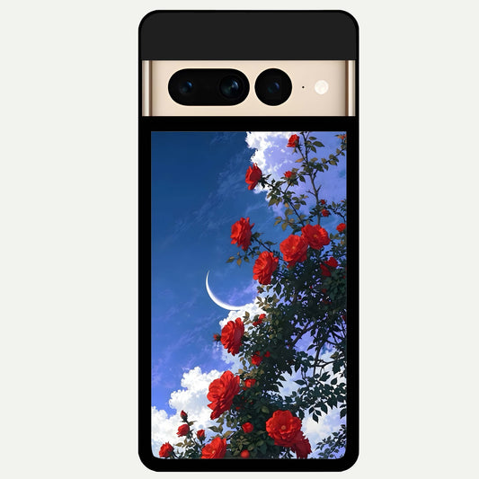  Rose Drift Flowers Glass Case For Google Pixel 7 Pro back cover – full design glossy printed glass finish