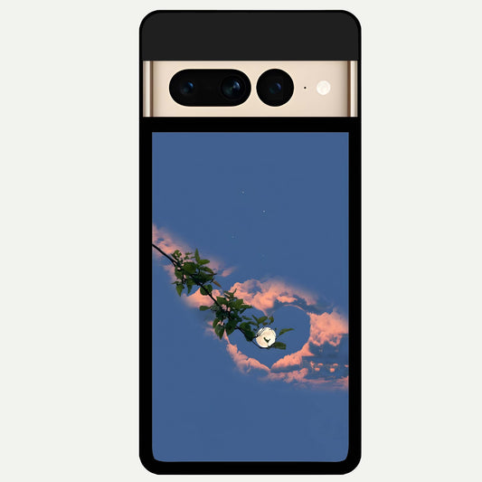  Sky Under Tree Glass Case For Google Pixel 7 Pro back cover – full design glossy printed glass finish