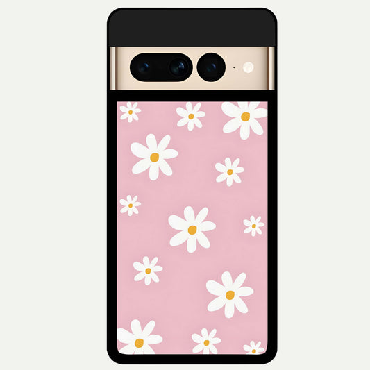  Soft Daisy Bliss Glass Case For Google Pixel 7 Pro back cover – full design glossy printed glass finish