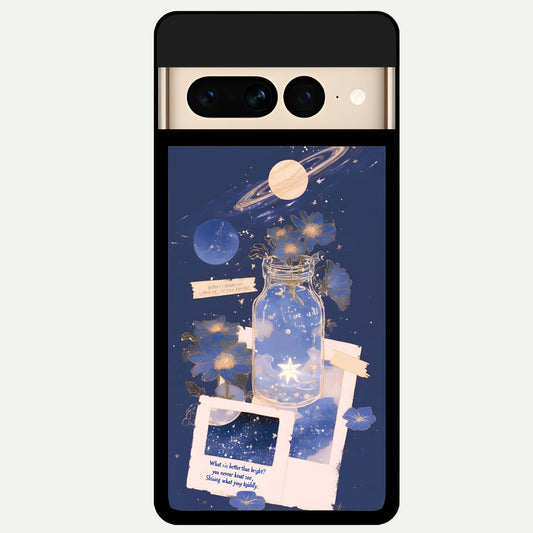  Starlit Cosmic Jar Glass Case For Google Pixel 7 Pro back cover – full design glossy printed glass finish