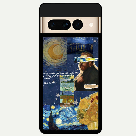 Starry Dream Vision Glass Case For Google Pixel 7 Pro back cover – full design glossy printed glass finish