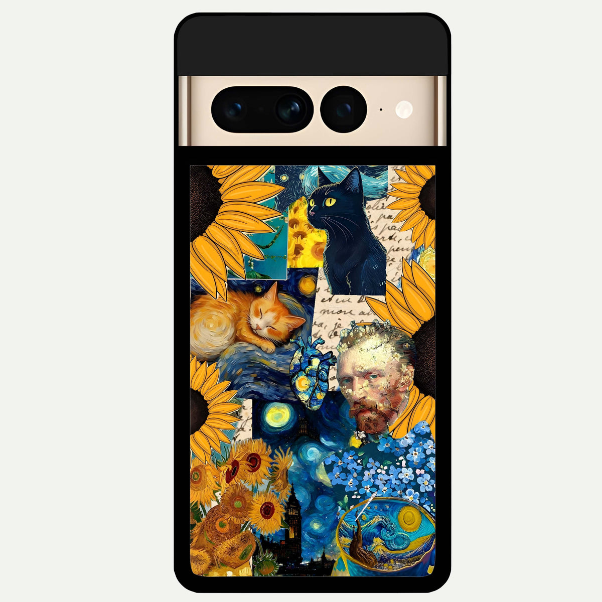  Sunflower Chic Mood Custom Name Glass Case For Google Pixel 7 Pro back cover – full design glossy printed glass finish