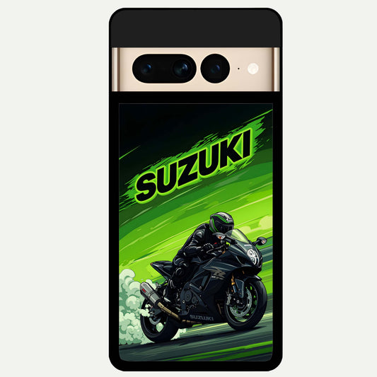  Suzuki Speed Beast Glass Case For Google Pixel 7 Pro back cover – full design glossy printed glass finish