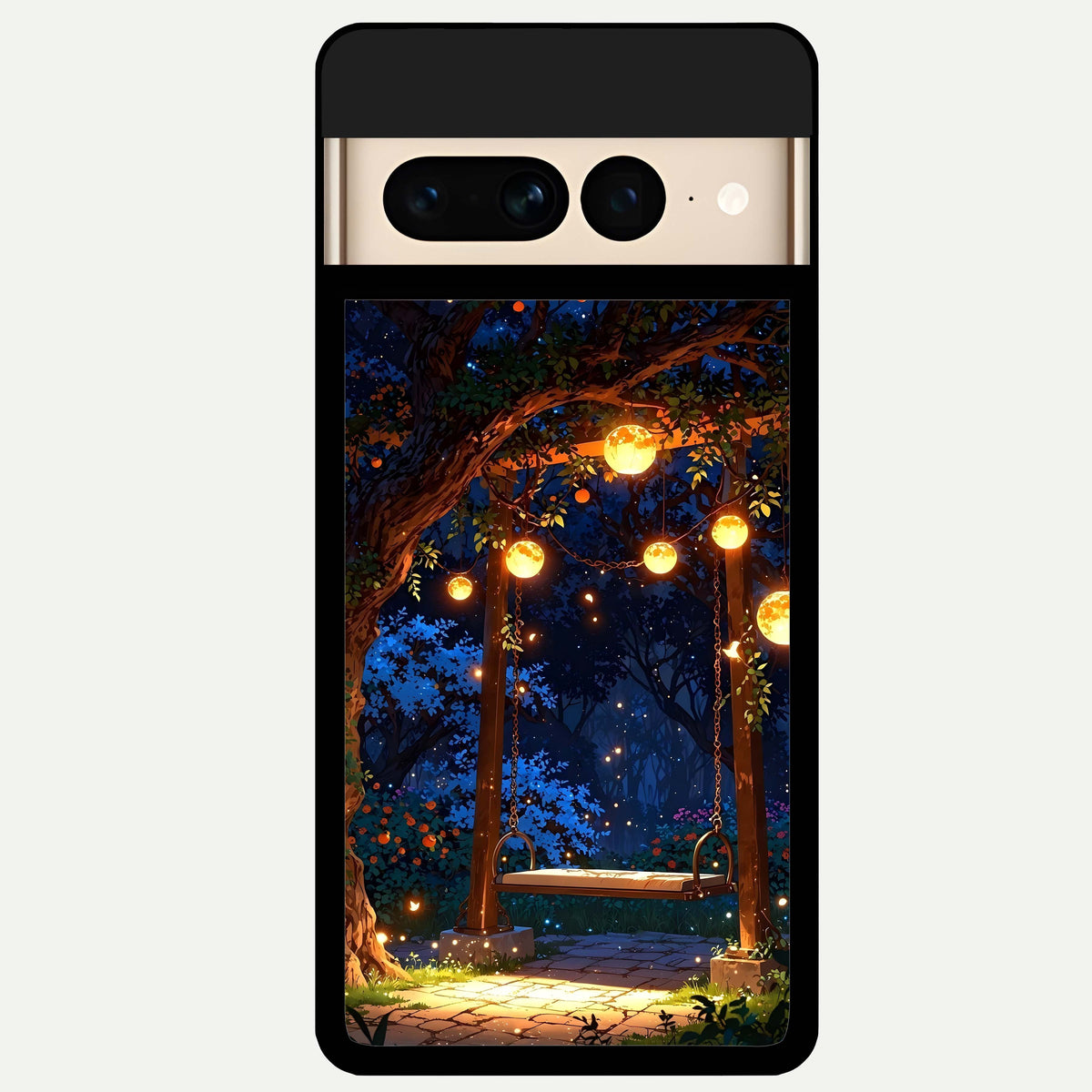  Twilight Garden Swing Glass Case For Google Pixel 7 Pro back cover – full design glossy printed glass finish