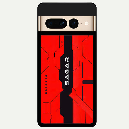  Voltage Rise CYBERPUNK Custom Name Glass Case For Google Pixel 7 Pro back cover – personalized glossy printed glass finish