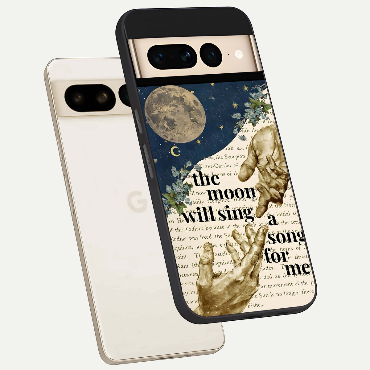  Aesthetic Divine phone case For Google Pixel 7 Pro showing premium glass back cover with detailed artwork