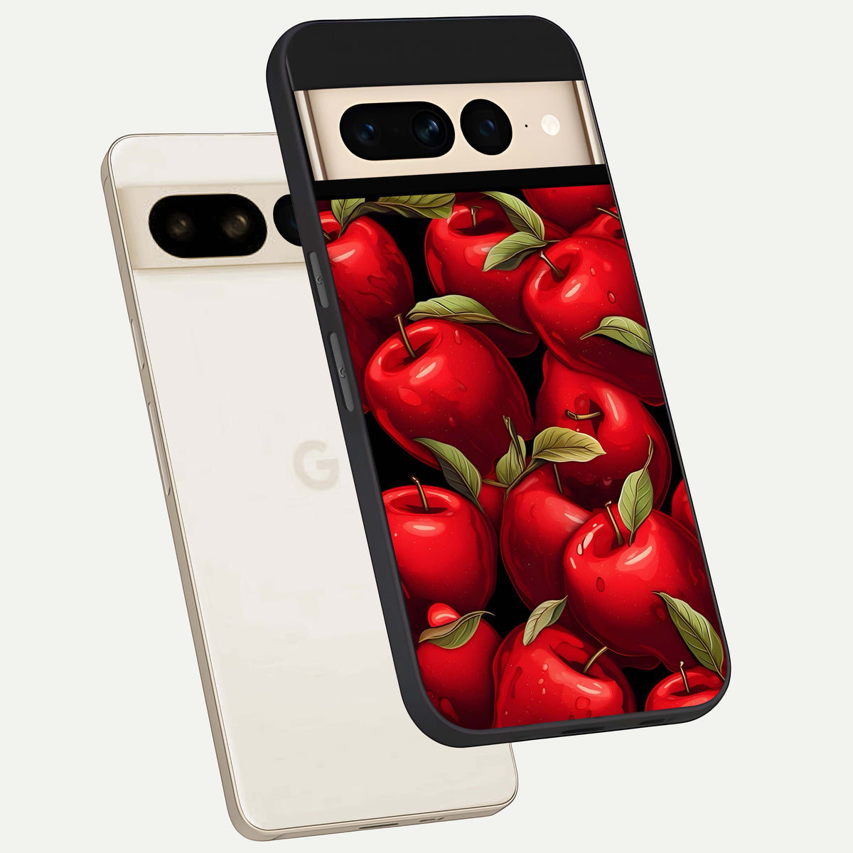  Apple Pattern phone case For Google Pixel 7 Pro showing premium glass back cover with detailed artwork